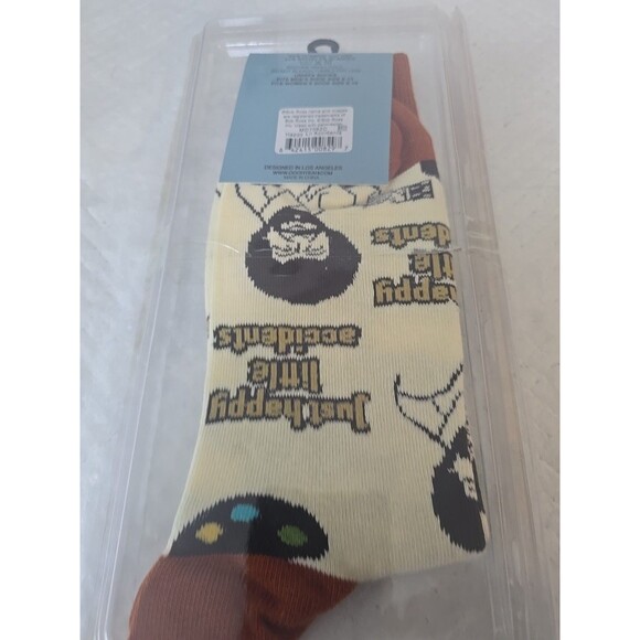 Oooh Yeah! Men’s Crew One Size Bob Ross "Just Happy Little Accidents" Socks - Picture 4 of 5